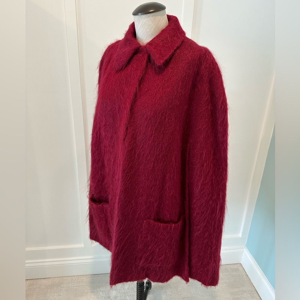 Scottish Andrew Stewart Mohair Wool Vintage Women's Cape - Bordeaux
